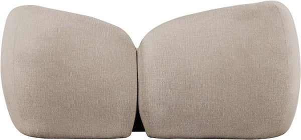 Meridian Furniture Elowen Curved Chenille Loveseat with Sculptural Cocoon Back for Cozy Modern Living Rooms Beige 107Beige-L