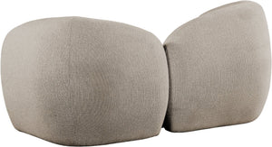 Meridian Furniture Elowen Curved Chenille Loveseat with Sculptural Cocoon Back for Cozy Modern Living Rooms Beige 107Beige-L