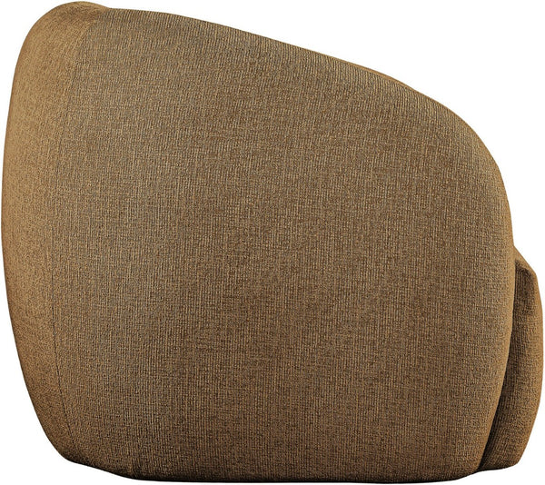 Meridian Furniture Elowen Sculptural Curved Accent Chair Chenille Upholstery for Modern Living Room Lounge Brown 107Brown-C