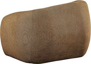 Meridian Furniture Elowen Sculptural Curved Accent Chair Chenille Upholstery for Modern Living Room Lounge Brown 107Brown-C