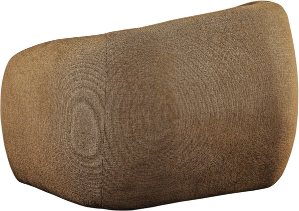 Meridian Furniture Elowen Sculptural Curved Accent Chair Chenille Upholstery for Modern Living Room Lounge Brown 107Brown-C