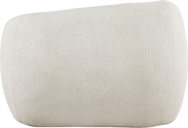 Meridian Furniture Elowen Sculptural Curved Accent Chair Chenille Upholstery for Modern Living Room Lounge Cream 107Cream-C