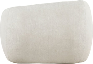 Meridian Furniture Elowen Sculptural Curved Accent Chair Chenille Upholstery for Modern Living Room Lounge Cream 107Cream-C