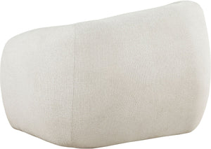 Meridian Furniture Elowen Sculptural Curved Accent Chair Chenille Upholstery for Modern Living Room Lounge Cream 107Cream-C