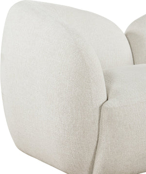 Meridian Furniture Elowen Sculptural Curved Accent Chair Chenille Upholstery for Modern Living Room Lounge Cream 107Cream-C