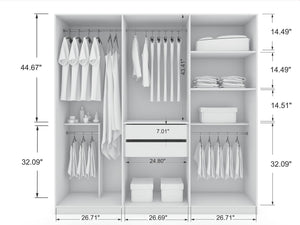 Manhattan Comfort Gramercy Contemporary - Modern Wardrobe/ Armoire/ Closet White 107GMC1
