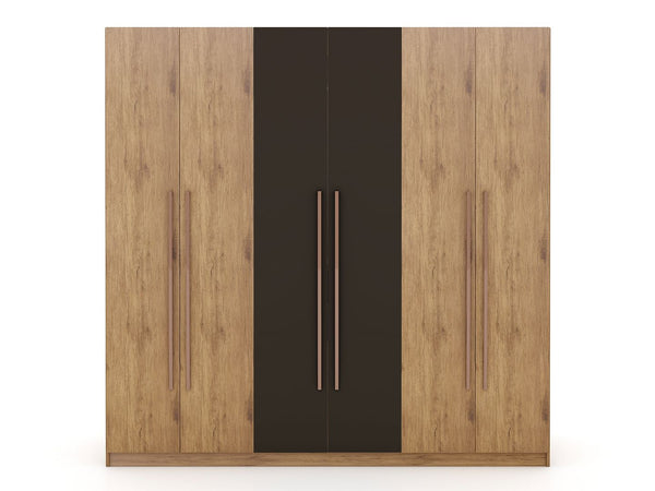 Manhattan Comfort Gramercy Contemporary - Modern Wardrobe/ Armoire/ Closet Nature and Textured Grey 107GMC7