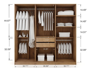 Manhattan Comfort Gramercy Contemporary - Modern Wardrobe/ Armoire/ Closet Nature and Textured Grey 107GMC7