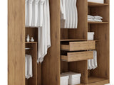 Manhattan Comfort Gramercy Contemporary - Modern Wardrobe/ Armoire/ Closet Nature and Textured Grey 107GMC7