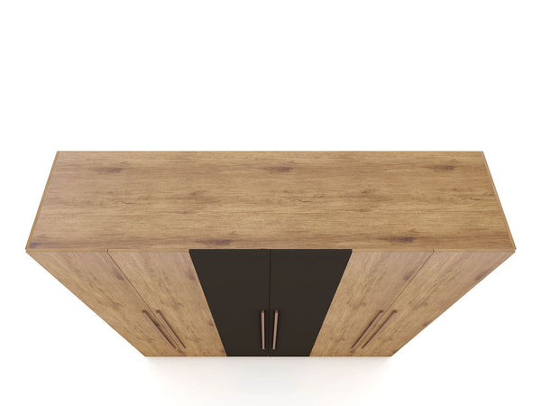 Manhattan Comfort Gramercy Contemporary - Modern Wardrobe/ Armoire/ Closet Nature and Textured Grey 107GMC7