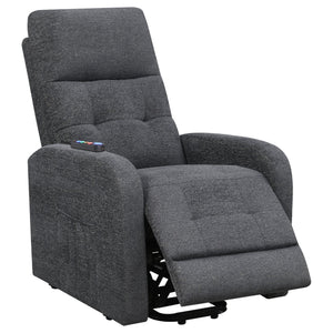 English Elm Lyle Charcoal Power Lift Massage Chair with Heat, USB Remote, Gel Memory Foam & Dual Storage Pockets B062P333409