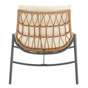 English Elm Sunset 3-Piece Conversation Set with Removable Zippered Cushions, Waterproof UV Fabric, Rust‑Resist Cream B365P397650