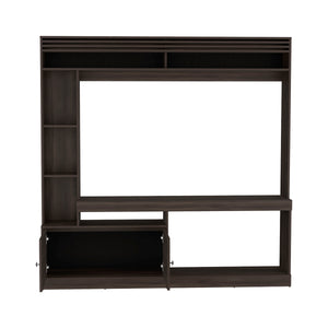 English Elm Entertainment Walnut Media Console with 2 Doors, 7 Shelves, 65" TV Support, Eco-Friendly Build B097S00194