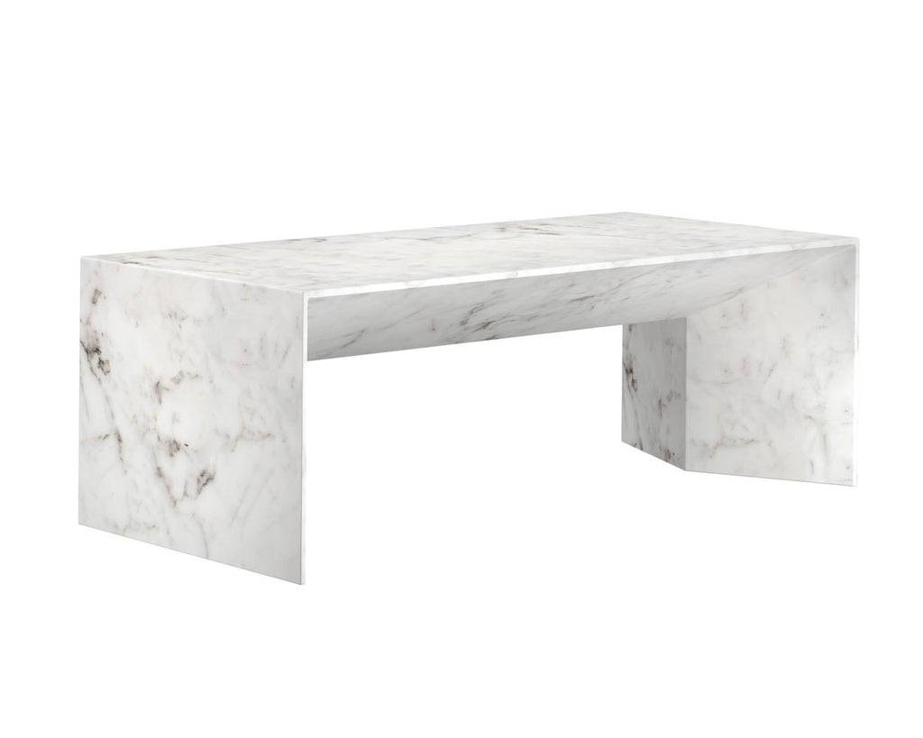Nomad Coffee Table - Marble Look - White 108025 Sunpan