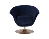 Carine Swivel Lounge Chair - Quilted Abbington Navy 108045 Sunpan