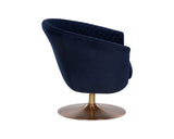 Carine Swivel Lounge Chair - Quilted Abbington Navy 108045 Sunpan