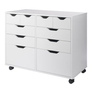 Winsome Wood Halifax Multi-storage Mobile Cabinet With Drawers & Bins - Versatile White Organizer On Wheels White Composite Wood 10804-winsome-wood