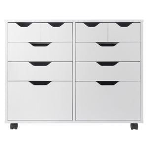 Winsome Wood Halifax Multi-storage Mobile Cabinet With Drawers & Bins - Versatile White Organizer On Wheels White Composite Wood 10804-winsome-wood