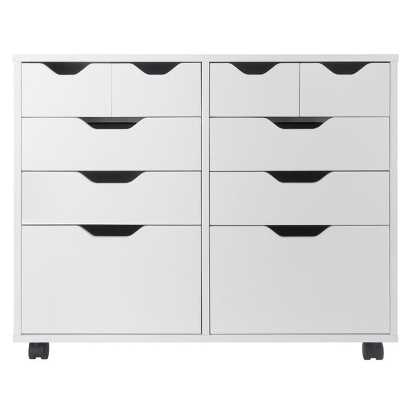 Winsome Wood Halifax Multi-storage Mobile Cabinet With Drawers & Bins - Versatile White Organizer On Wheels White Composite Wood 10804-winsome-wood