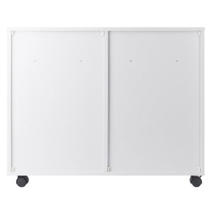 Winsome Wood Halifax Multi-storage Mobile Cabinet With Drawers & Bins - Versatile White Organizer On Wheels White Composite Wood 10804-winsome-wood