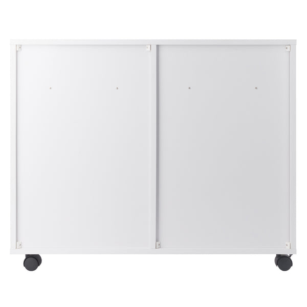 Winsome Wood Halifax Multi-storage Mobile Cabinet With Drawers & Bins - Versatile White Organizer On Wheels White Composite Wood 10804-winsome-wood
