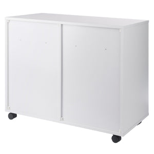 Winsome Wood Halifax Multi-storage Mobile Cabinet With Drawers & Bins - Versatile White Organizer On Wheels White Composite Wood 10804-winsome-wood