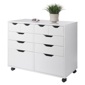 Winsome Wood Halifax Multi-storage Mobile Cabinet With Drawers & Bins - Versatile White Organizer On Wheels White Composite Wood 10804-winsome-wood