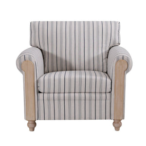 English Elm 1 Seater Pu Upholstered Roll Arm Chair Solid Wood Frame for Living Room Corner W680P409269