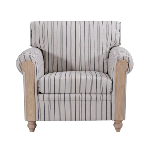 English Elm 1 Seater Pu Upholstered Roll Arm Chair Solid Wood Frame for Living Room Corner W680P409269