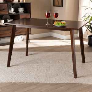 Baxton Studio Baxton Studio Mid-Century Modern Walnut Dining Table – Compact Design for Everyday Dining & Gatherings Fiesta-Walnut-Rectangle DT