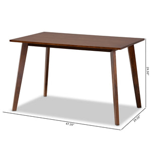 Baxton Studio Baxton Studio Mid-Century Modern Walnut Dining Table – Compact Design for Everyday Dining & Gatherings Fiesta-Walnut-Rectangle DT