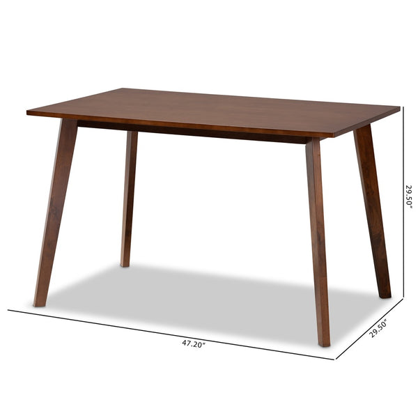 Baxton Studio Baxton Studio Mid-Century Modern Walnut Dining Table – Compact Design for Everyday Dining & Gatherings Fiesta-Walnut-Rectangle DT