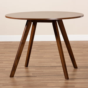 Baxton Studio Baxton Studio Alana Round Wood Dining Table - Mid-Century Walnut Finish for Cozy Spaces & Style Hexa-Walnut-Round DT