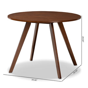 Baxton Studio Baxton Studio Alana Round Wood Dining Table - Mid-Century Walnut Finish for Cozy Spaces & Style Hexa-Walnut-Round DT