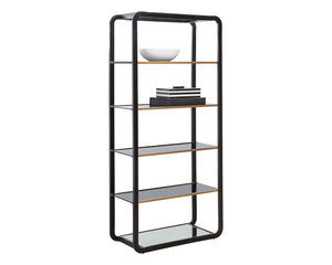 Ambretta Bookcase - Large - Black / Smoke Grey 108086 Sunpan