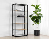 Ambretta Bookcase - Large - Black / Smoke Grey 108086 Sunpan