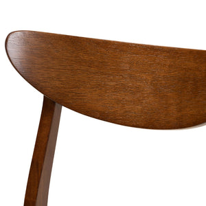 Baxton Studio Baxton Studio 4-Piece Mid-Century Dining Chair Set with Walnut Frame and Comfortable Upholstery Parlin Beige Parlin-Latte/Walnut-DC