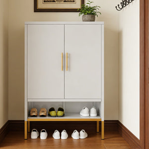 English Elm 40'' Slim Steel Shoe Cabinet 7 Tier Adjustable Shelving Narrow Entryway Organizer W3387P306353
