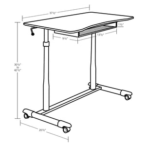 IDEAZ 1081UFOWhite Adjustable Standing Desk White PVC 1081UFO