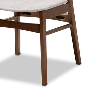 Baxton Studio Baxton Studio Mid-Century Modern 5-Piece Dining Set with Faux Marble Table and Upholstered Chairs Grey Paras-Smoke/Walnut-5PC Dining Set