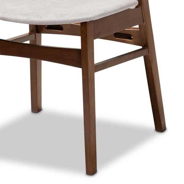 Baxton Studio Baxton Studio Mid-Century Modern 5-Piece Dining Set with Faux Marble Table and Upholstered Chairs Grey Paras-Smoke/Walnut-5PC Dining Set