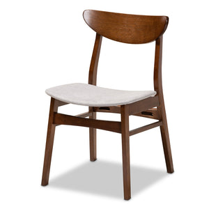 Baxton Studio Baxton Studio 4-Piece Mid-Century Dining Chair Set with Walnut Frame and Comfortable Upholstery Parlin Grey Parlin-Smoke/Walnut-DC