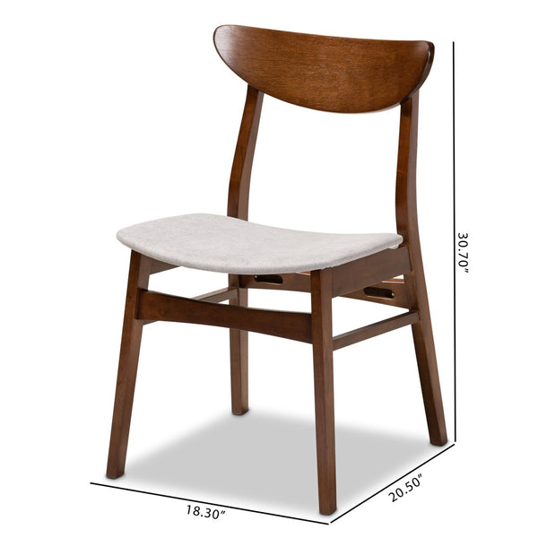 Baxton Studio Baxton Studio 4-Piece Mid-Century Dining Chair Set with Walnut Frame and Comfortable Upholstery Parlin Grey Parlin-Smoke/Walnut-DC
