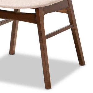 Baxton Studio Baxton Studio Pearson Mid-Century Modern 5-Piece Dining Set with Faux Marble Table for Stylish Spaces Beige Pearson-Latte/Walnut-5PC Dining Set