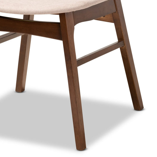 Baxton Studio Baxton Studio Pearson Mid-Century Modern 5-Piece Dining Set with Faux Marble Table for Stylish Spaces Beige Pearson-Latte/Walnut-5PC Dining Set