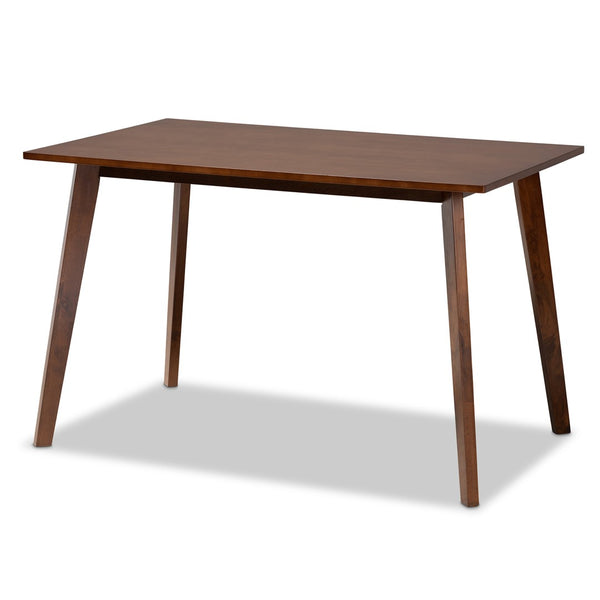 Baxton Studio Baxton Studio 5-Piece Mid-Century Dining Set with Light Grey Upholstery & Walnut Brown Finish Danica/Fiesta-Smoke/Walnut-5PC Dining Set