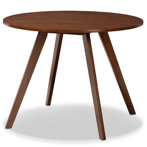 Baxton Studio Baxton Studio Rika 5-Piece Mid-Century Modern Dining Set with Light Grey Upholstered Chairs & Table Iora/Hexa-Smoke/Walnut-5PC Dining Set