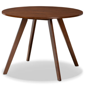 Baxton Studio Baxton Studio Eiko 5-Piece Mid-Century Modern Dining Set with Light Beige Upholstery & Walnut Finish Delvin/Hexa-Latte/Walnut-5PC Dining Set
