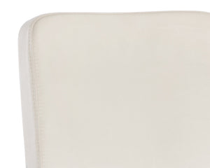 Sunpan Hilda Swivel Upholstered Dining Chair with Gold Legs and Cream Fabric Glam Appeal 108193