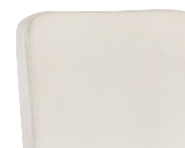 Sunpan Hilda Swivel Upholstered Dining Chair with Gold Legs and Cream Fabric Glam Appeal 108193